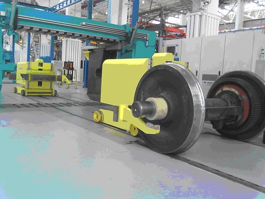Prensa hidráulica horizontal de la rueda del CNC para la reparación ferroviaria del vehículo